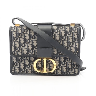 ディオール Dior 30 MONTAIGNE オブリーク ジャカード ショルダーバッグ バッグ キャンバス レザー レディース ネイビー系 / ベージュ系 / ブラック系 M9203UTZQ 【中古】