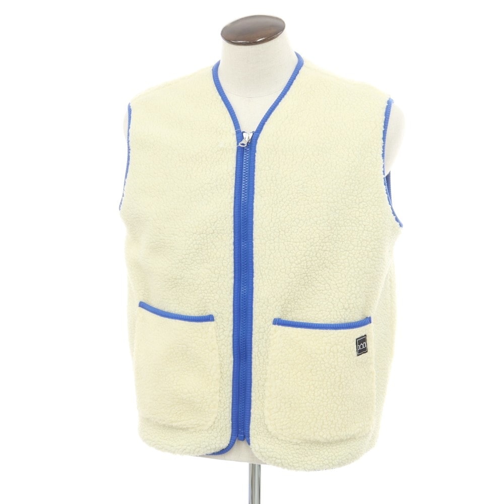 【中古】ティー TTT MSW ポリエステル ベスト フリースジャケット クリームxブルー【サイズL】【メンズ】