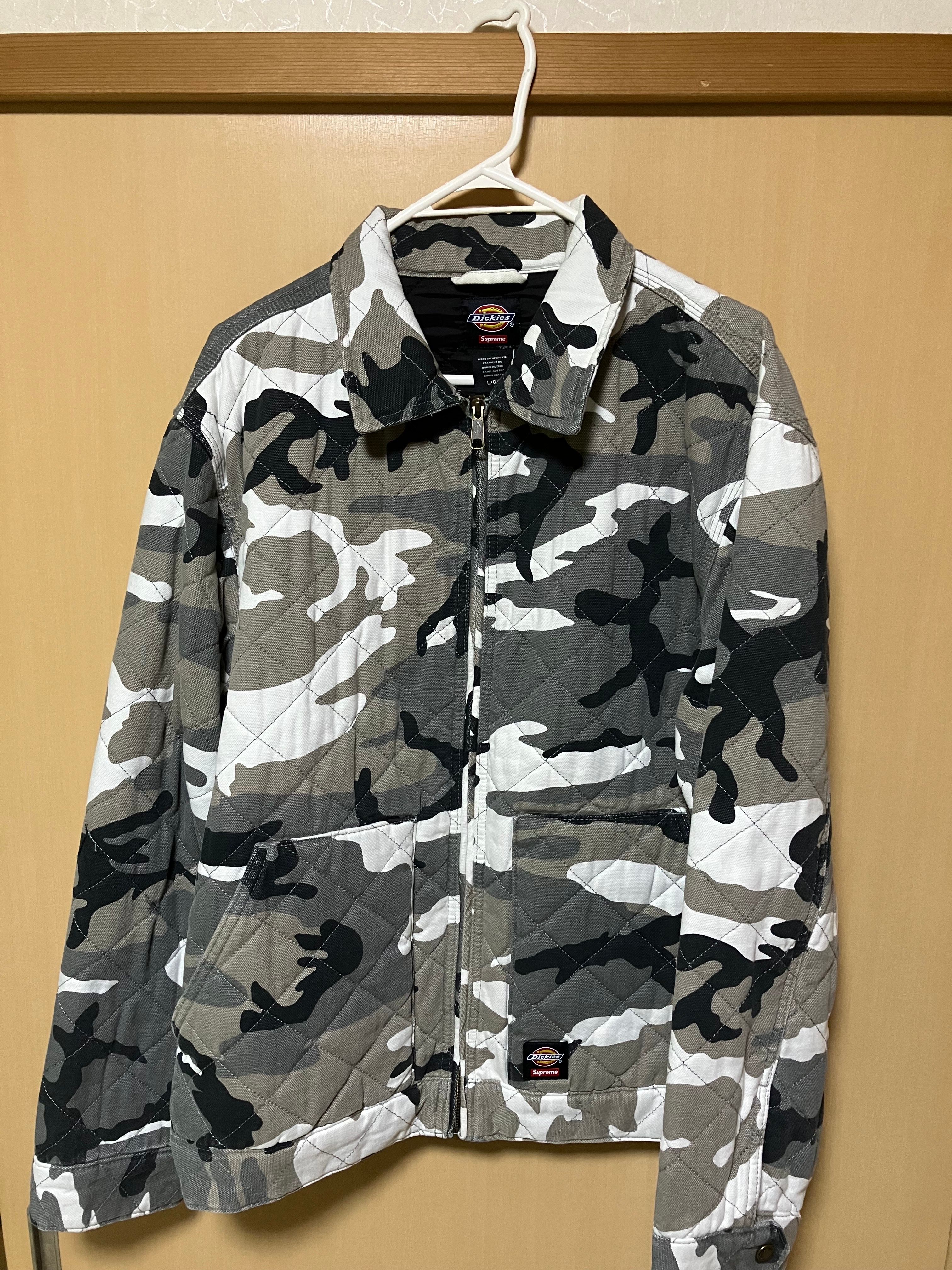 Supreme x Dickies Quilted Denim Work Jacket "Grey Camo"
