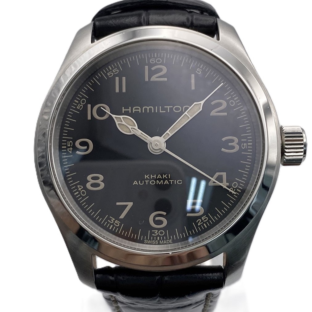 HAMILTON ハミルトン カーキ フィールド マーフ 腕時計 H704050 ステンレススチール レザー シルバー ブラック  メンズ【中古】