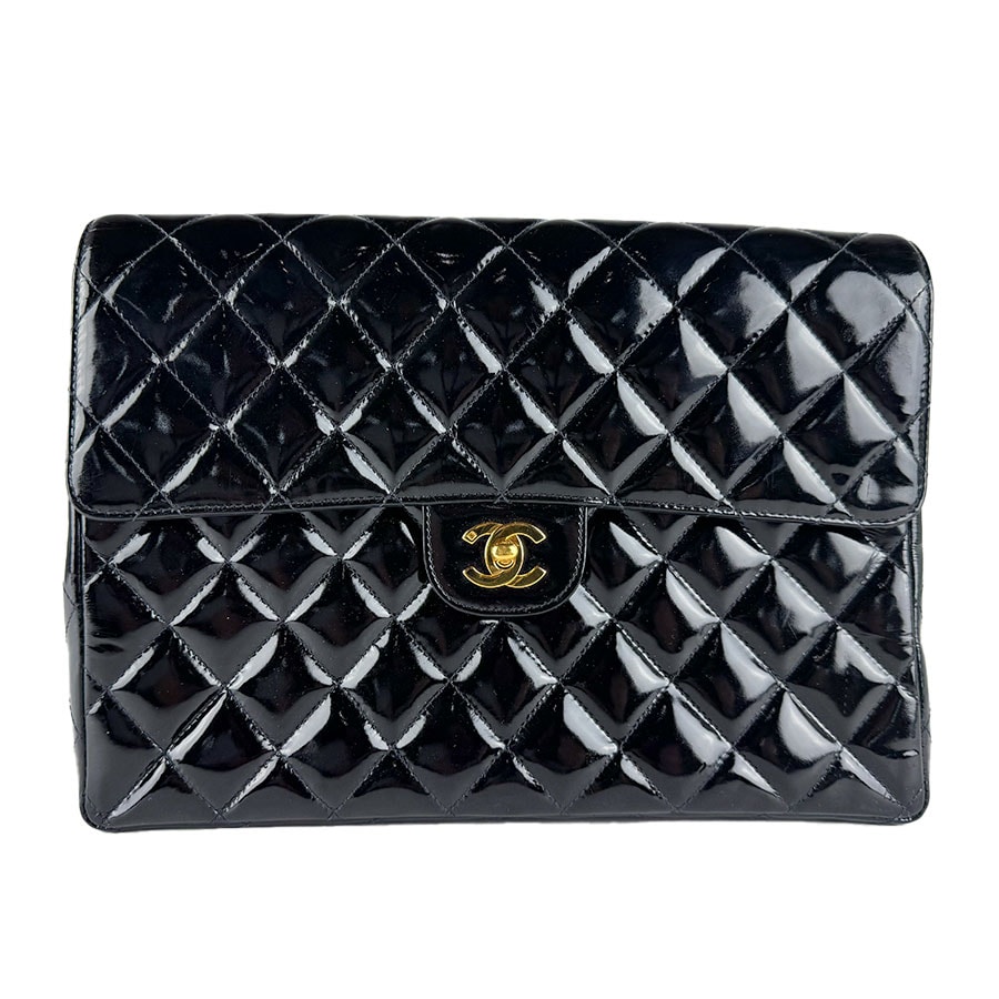 シャネル CHANEL リュック パテントレザー ブラック ゴールド レディース【中古】 z10890