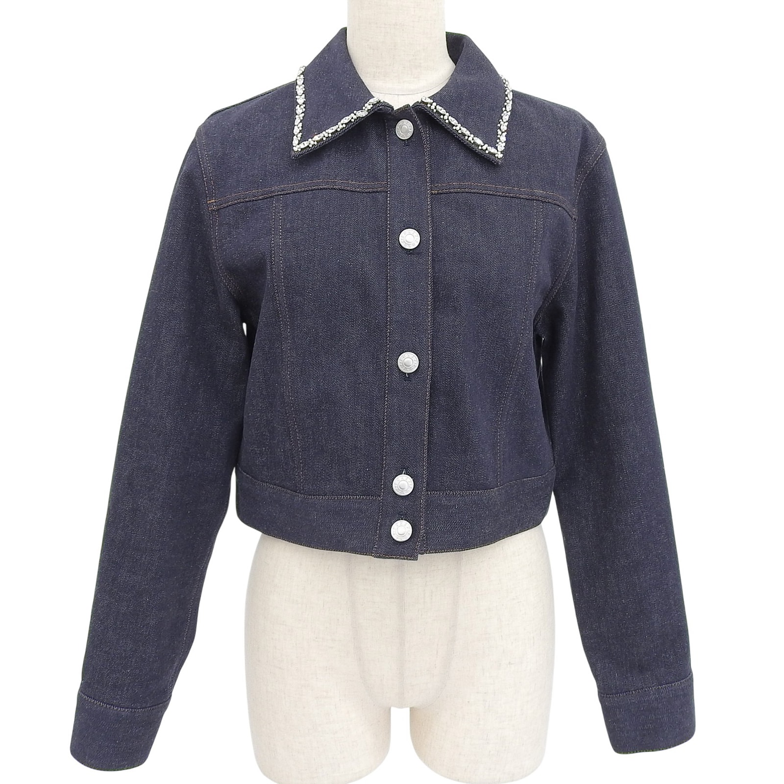 極美品 フォクシー ジャケット Winston Jacket インディゴブルー レディース 38 44222