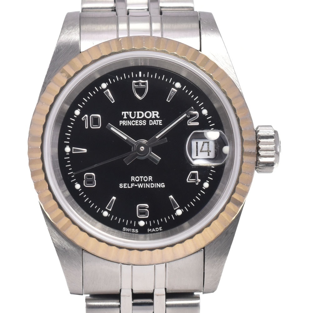 値下 チューダー TUDOR 92414 プリンセス オイスターデイト WG ベゼル シルバー 自動巻き レディース 良品 腕時計 G#146751