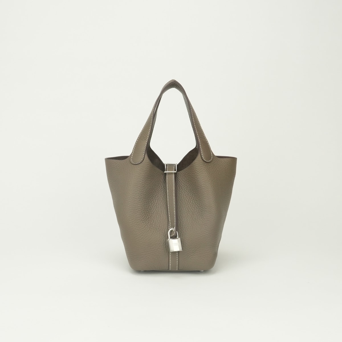エルメス HERMES ピコタンロックPM 18 バッグ トートバッグ トリヨンクレマンス エトゥープ Etoupe グレー Gray シルバー金具 ハンドバッグ