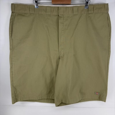 古着 ディッキーズ Dickies パンツ チノ ワーク ワンポイントロゴ ジップフライ ショーツ ハーフパンツ w50 ベージュ系 メンズ
