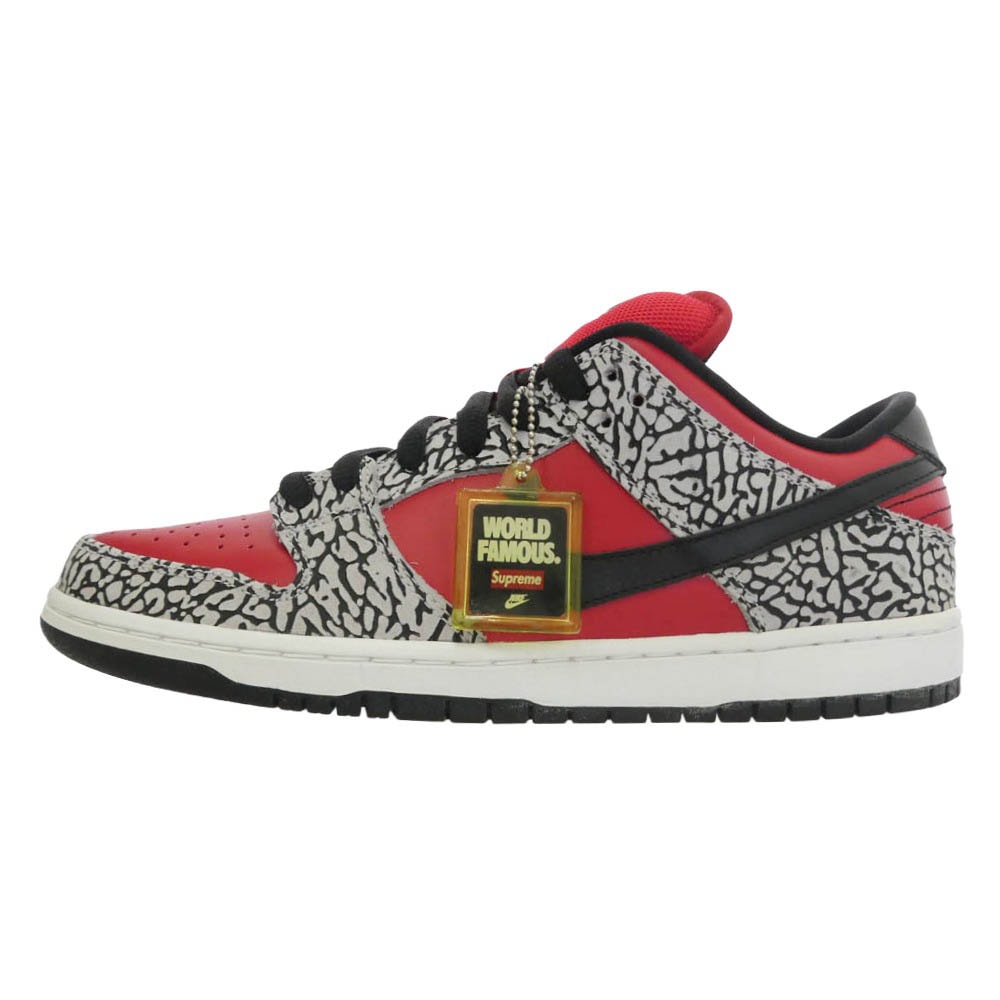 Supreme シュプリーム 313170-600 × Nike ナイキ SB Dunk Low Red Cement ダンク ロー レッドセメント スニーカー レッド系 ブラック系 28cm【新古品】【未使用】【中古】