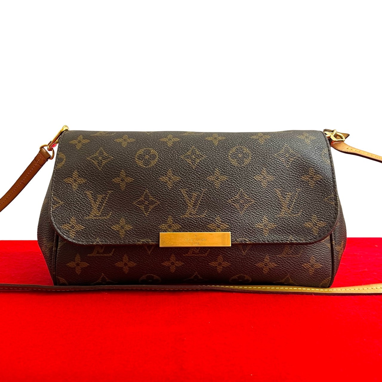 LOUIS VUITTON ルイヴィトン フェイバリット MM レザー PVC ショルダーバッグ ブラウン
 32929