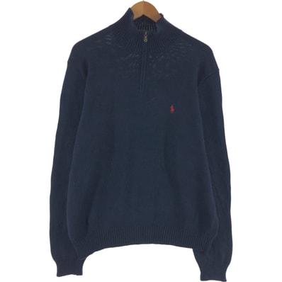 古着 ラルフローレン Ralph Lauren POLO by Ralph Lauren コットンニットハーフジップセーター メンズL相当/eaa489042