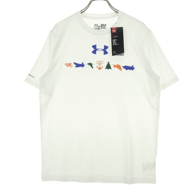 未使用 UNDER ARMOUR アンダーアーマー 宇宙戦艦ヤマト コラボ プリント シルエット 半袖 Tシャツ SM ホワイト 外袋付属