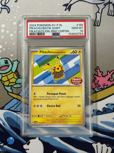 PSA10】バティックシャツを着たピカチュウ (ヒトデマン柄) P [SV-P 155 PSA10】バティックシャツを着たピカチュウ (ヒトデマン柄) P [SV-P 155