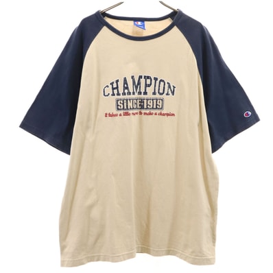 Champion チャンピオン 半袖 Tシャツ 3L ベージュ ラグラン