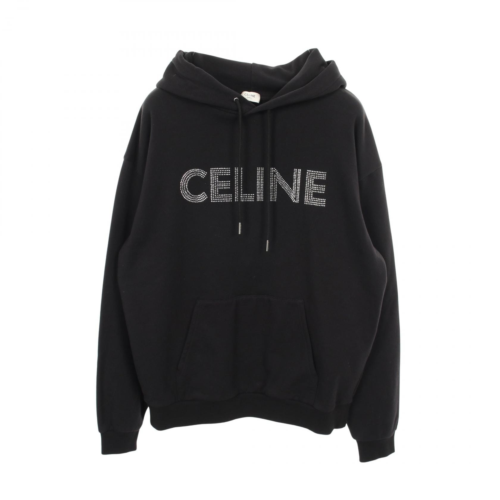セリーヌ CELINE パーカー 衣料品 トップス コットン メンズ ブラック系 【中古】