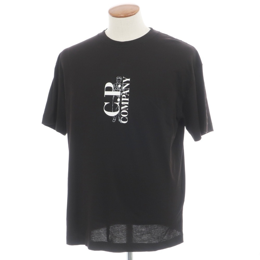 【中古】シーピーカンパニー C.P.Company コットン クルーネック 半袖Tシャツ ブラック【サイズM】【メンズ】