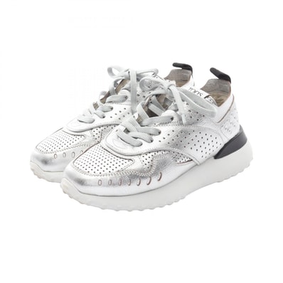 トッズ TOD'S スニーカー 靴 レザー レディース シルバー系 / ブラック系 【中古】