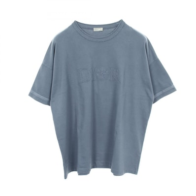 ディオール Dior DIOR × STONE ISLAND ロゴ刺繍 半袖Tシャツ 衣料品 トップス コットン メンズ ブルー系 493J638A0554 【中古】