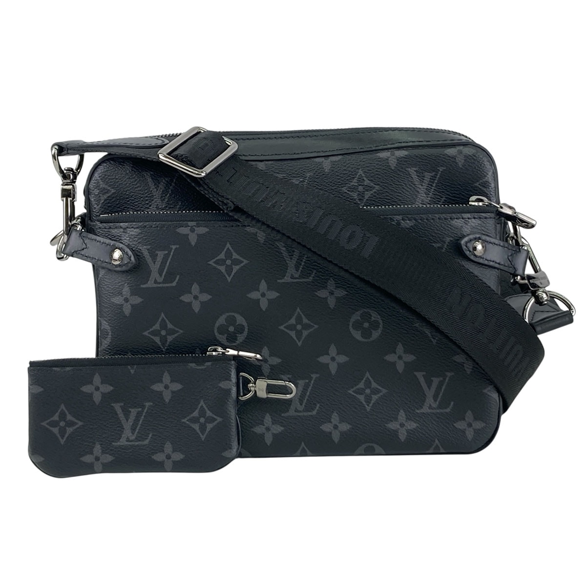 LOUIS VUITTON ルイ・ヴィトン トリオ メッセンジャー モノグラム エクリプス ショルダーバッグ M69443 モノグラムエクリプス グレー  メンズ【中古】