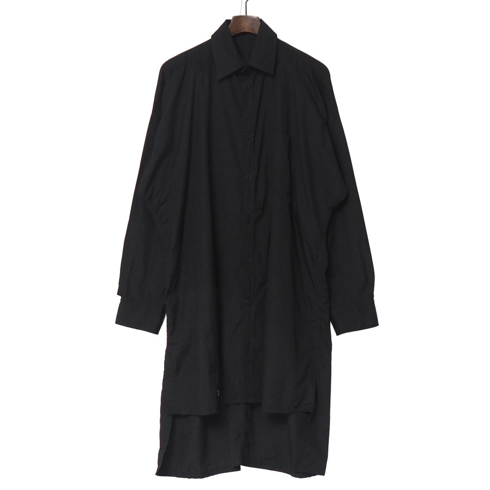 ■美品■2025AW■Yohji Yamamoto POUR HOMME ヨウジヤマモトプールオム 長袖シャツ サイズ2 アシメヘム ロングシャツ 環縫い ブランド古着【中古】20260730/RB0180