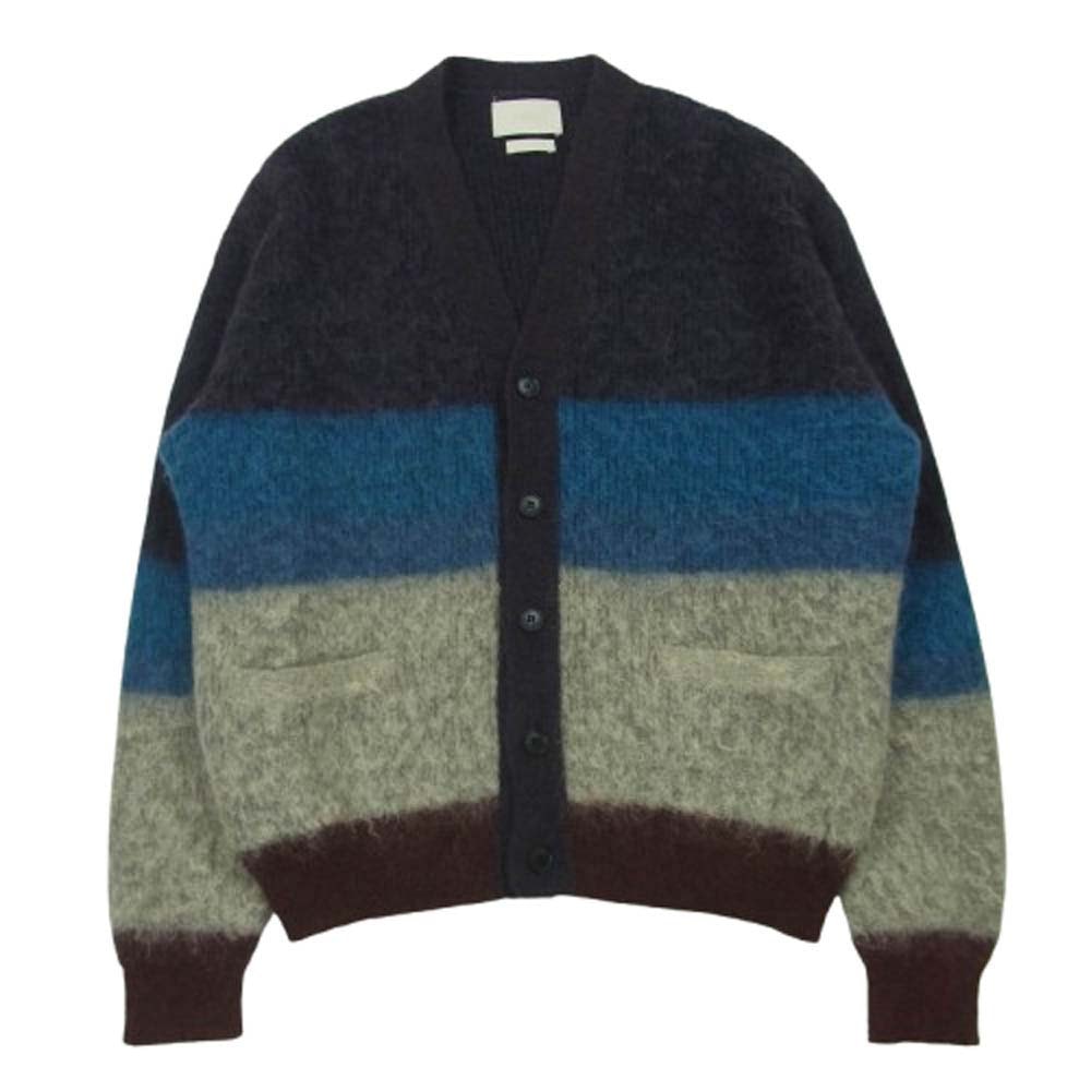 YOKE ヨーク 23AW YK23FW0571S MOHAIR BORDER CARDIGAN モヘア ボーダー カーディガン ダークネイビー系 ブルー系 グレー系 2【中古】