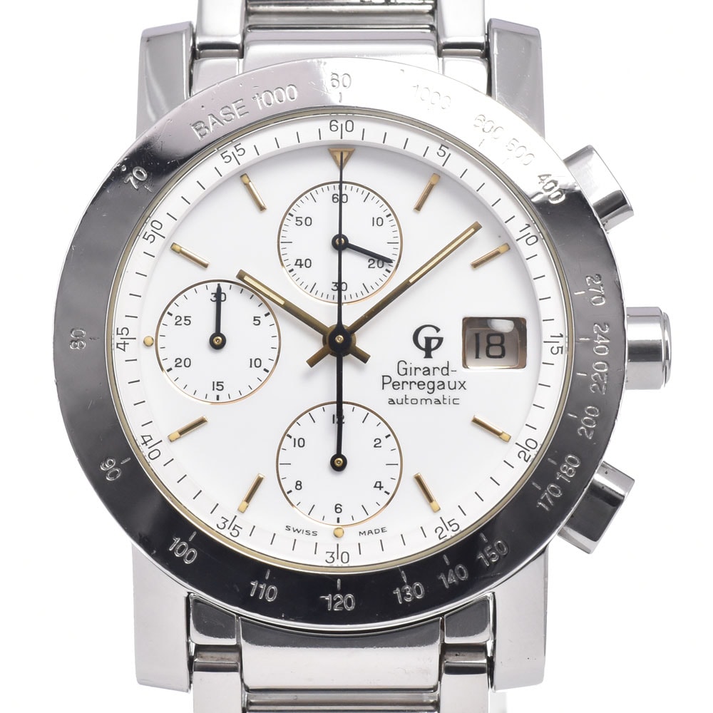 ジラール・ペルゴ GIRARD-PERREGAUX 7000GBM GP 7000 クロノグラフ デイト ホワイト 自動巻き メンズ 良品 箱付き 腕時計 Q#149304