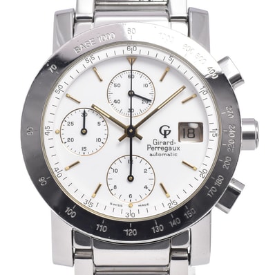 ジラール・ペルゴ GIRARD-PERREGAUX 7000GBM GP 7000 クロノグラフ デイト ホワイト 自動巻き メンズ 良品 箱付き 腕時計 Q#149304