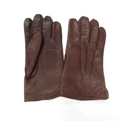 【中古】ポールスミス Paul Smith レザー ウール系ニットライニング 手袋 グローブ ブラウン【サイズ表記なし】【メンズ】