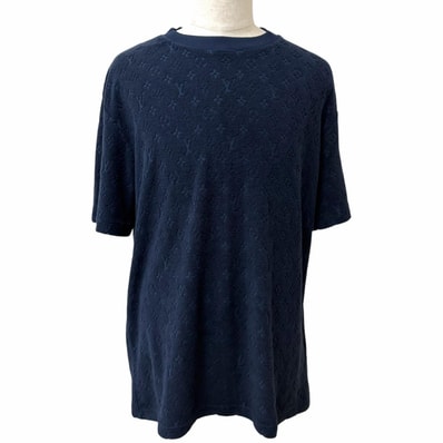 未使用品 ルイヴィトン 半袖Tシャツ モノグラムフレンチテリー ネイビー