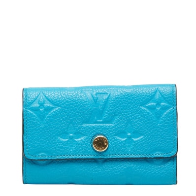 ルイ ヴィトン モノグラム アンプラント ミュルティクレ6 キーケース M81566 ブルー レザー レディース LOUIS VUITTON 【中古】