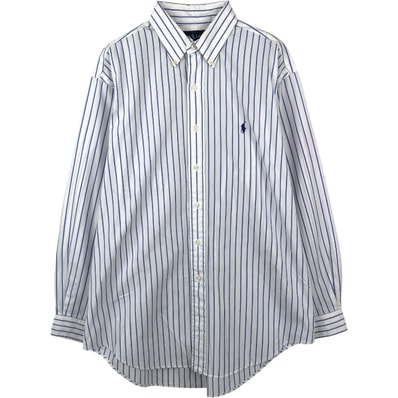 古着 ラルフローレン Ralph Lauren YARMOUTH 長袖 ボタンダウンストライプシャツ メンズL相当/eaa662075