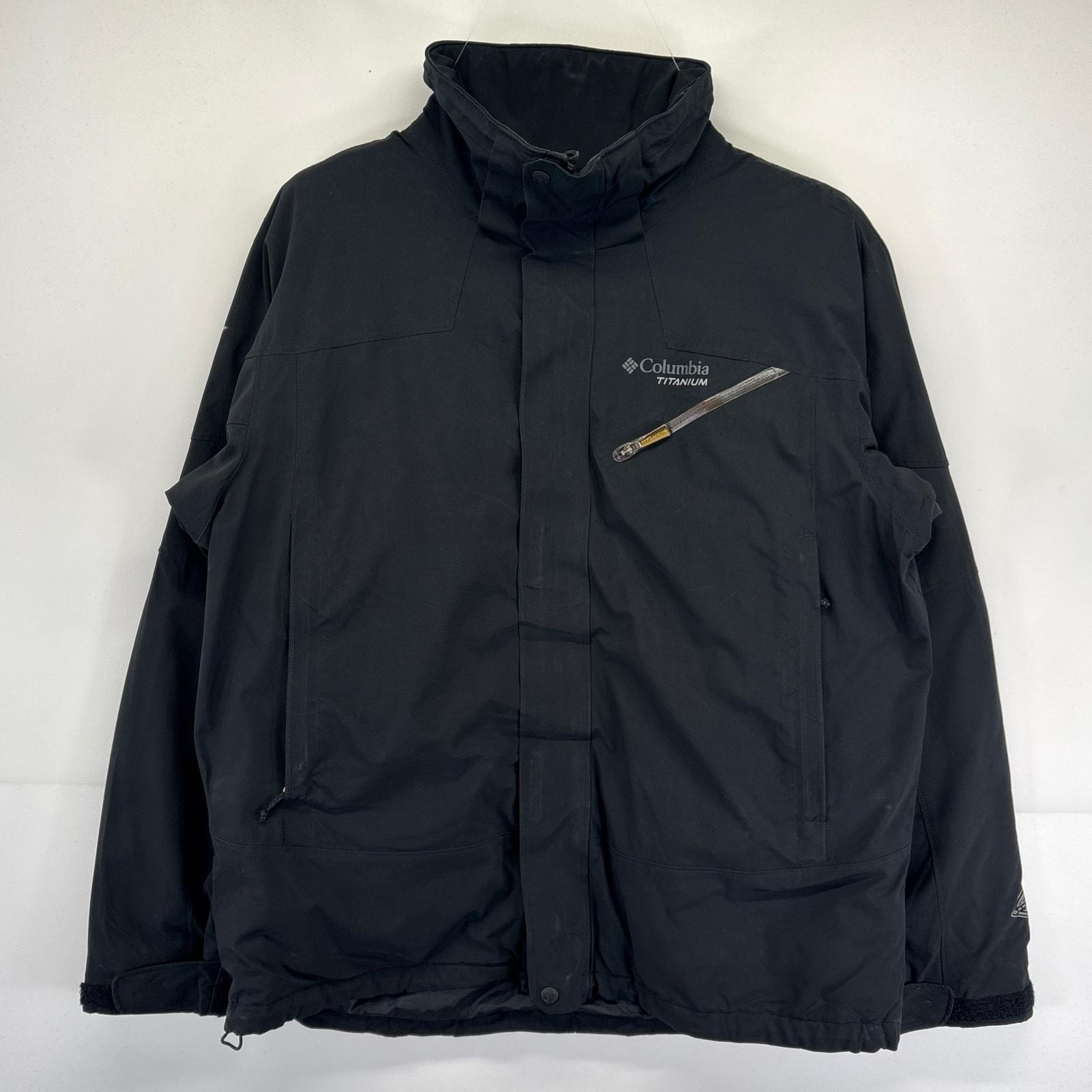 古着 コロンビア Columbia ジャケット OMNI-TECH アウトドア フルジップ マウンテンジャケット L  ブラック メンズ