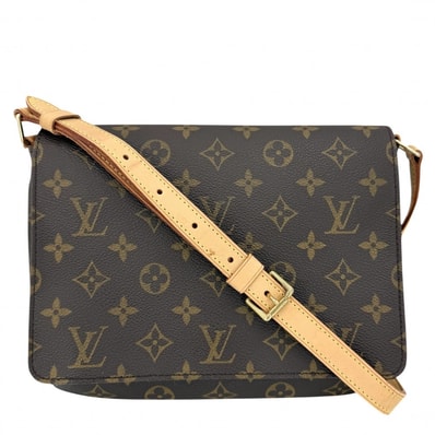 LOUIS VUITTON ルイヴィトン ショルダーバッグ ミュゼットタンゴ 肩掛け 斜め掛け ショートストラップ M51257 モノグラムキャンバス ブラウン 茶 ゴールド金具 レディース【中古品】