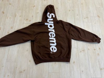 Supreme Satin Applique Hooded Sweatshirt "Brown" (24FW)
