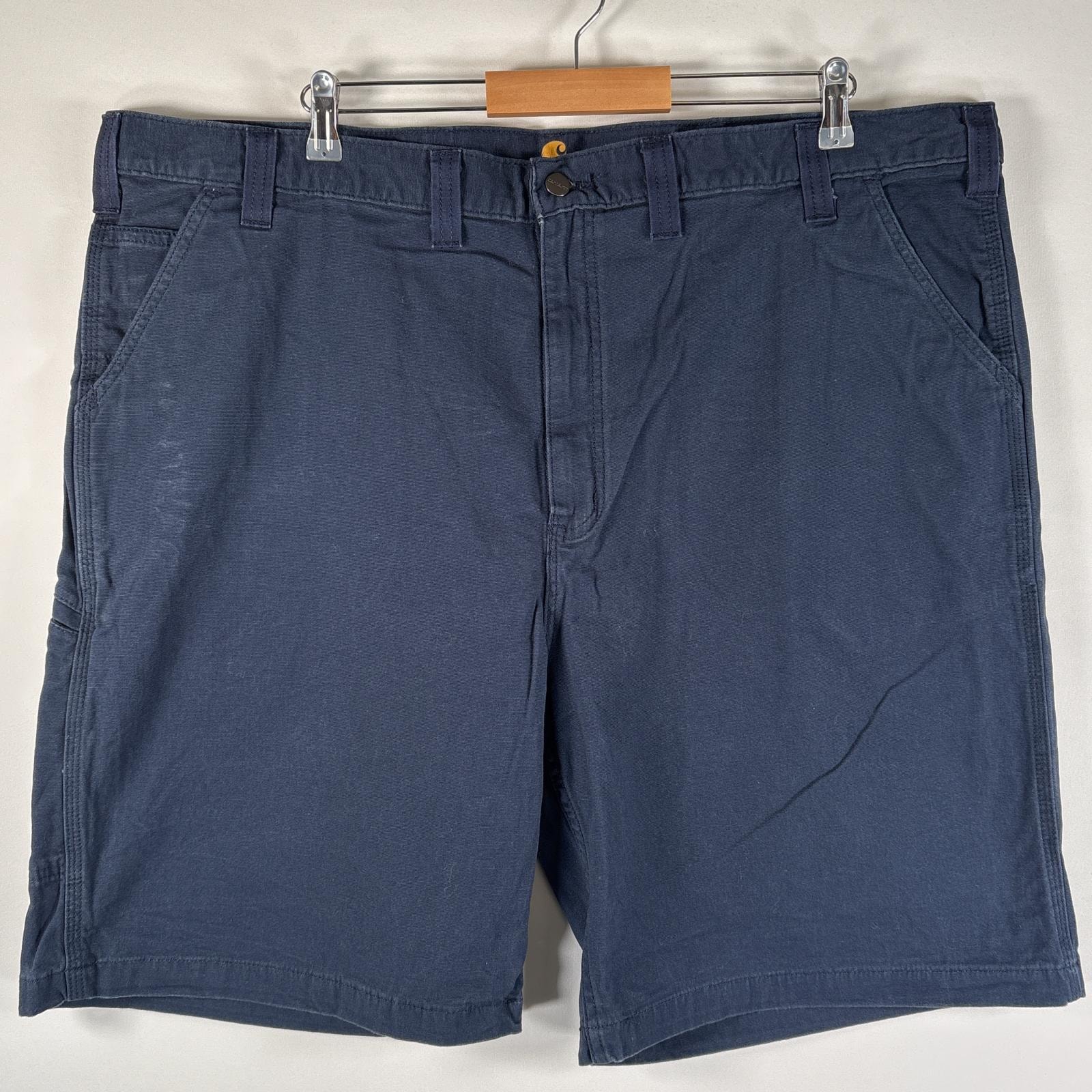 古着 カーハート Carhartt ショートパンツ 大きいサイズ ワークショーツ ワンポイント カーゴショーツ リラックスフィット w46  ネイビー メンズ