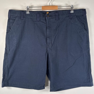 古着 カーハート Carhartt ショートパンツ 大きいサイズ ワークショーツ ワンポイント カーゴショーツ リラックスフィット w46 ネイビー メンズ