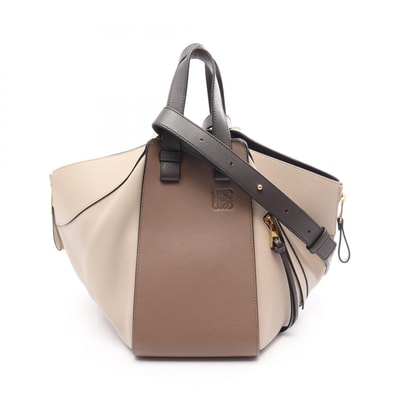 ロエベ LOEWE HAMMOCK SMALL ハンモック スモール 2WAY ハンドバッグ バッグ レザー レディース ベージュ系 / グレー系 / ブラウン系 【中古】