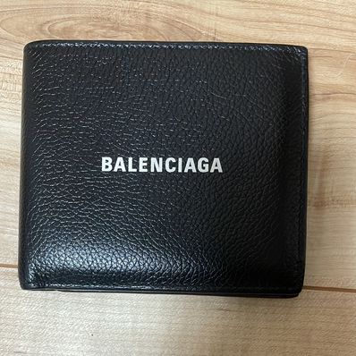 BALENCIAGA Cash Square Folded Coin Wallet "Black"