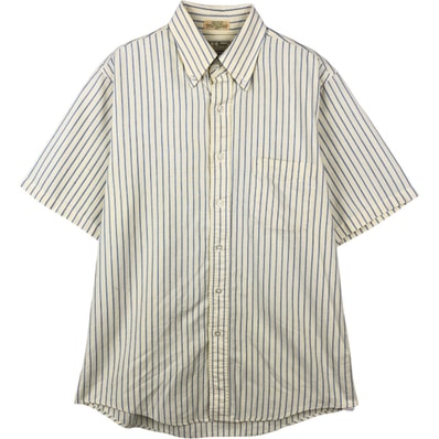 古着 80~90年代 エルエルビーン L.L.Bean 半袖 ボタンダウン ストライプシャツ USA製 メンズM相当 ヴィンテージ/eaa672671