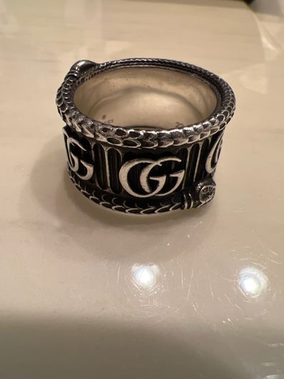 GUCCI Silver Ring With Double G