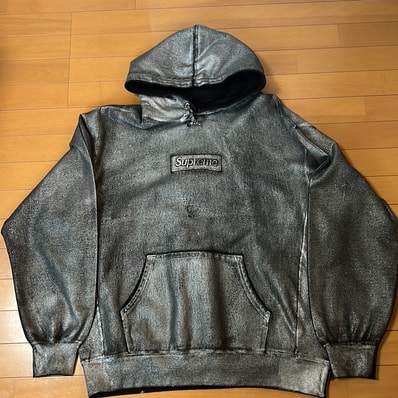 Supreme x MM6 Maison Margiela Foil Box Logo Hooded Sweatshirt "Black"