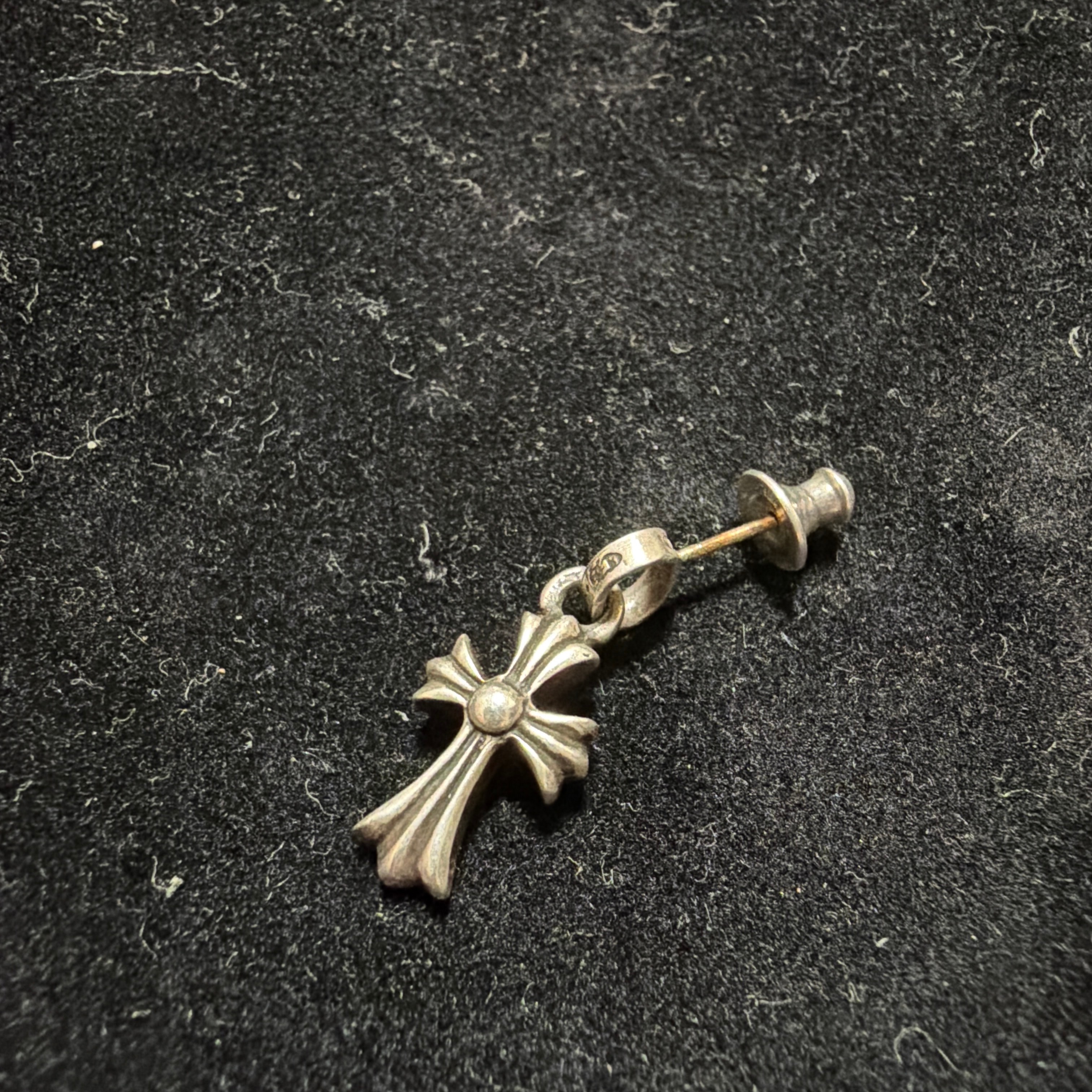 Chrome Hearts CH Cross Baby Fat Earrings "Silver"