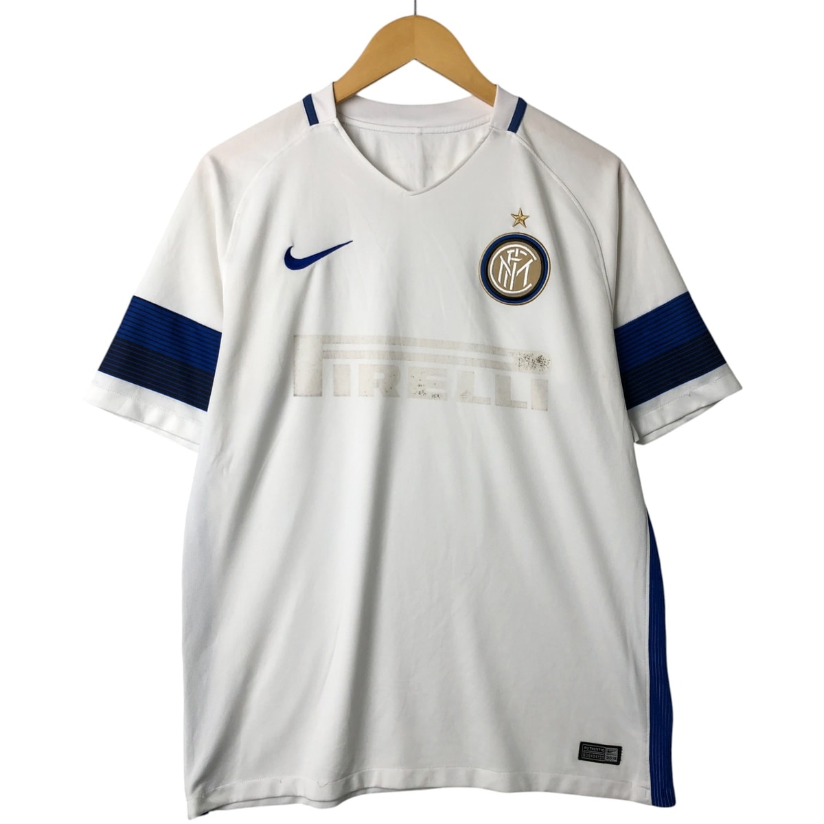 古着 ナイキ NIKE DRI-FIT Vネック SERIE A/B セリエA/B FC INTERNAZIONALE MILANO FCインテル ナツィオナーレ ミラノ サッカーユニフォーム ゲームシャツ メンズM相当/eaa546555