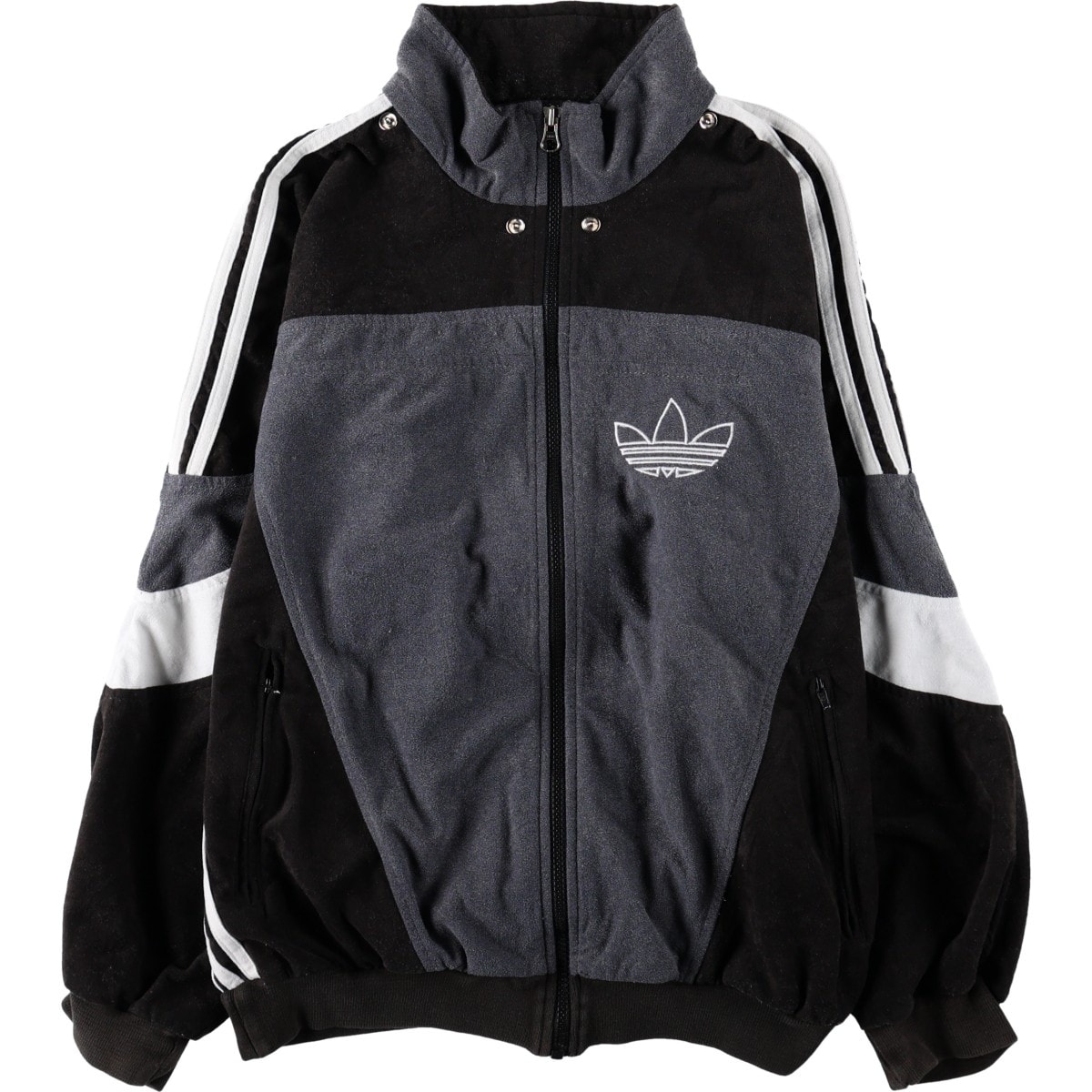 古着 80~90年代 アディダス adidas トレフォイルロゴ ベロア ジャージ トラックジャケット レディースL相当 ヴィンテージ/eaa665749