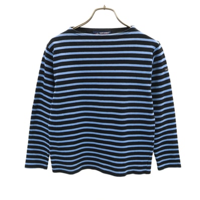 美品 SAINT JAMES セントジェームス フランス製 ボーダー柄 長袖 ボートネック バスクシャツ XXS ブルー
