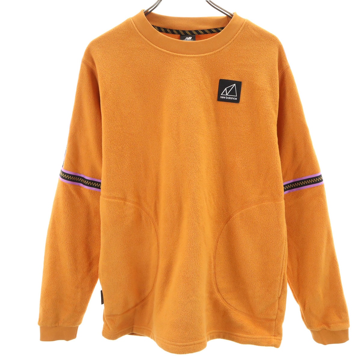NEW BALANCE ニューバランス 長袖 フリース トレーナー S オレンジ