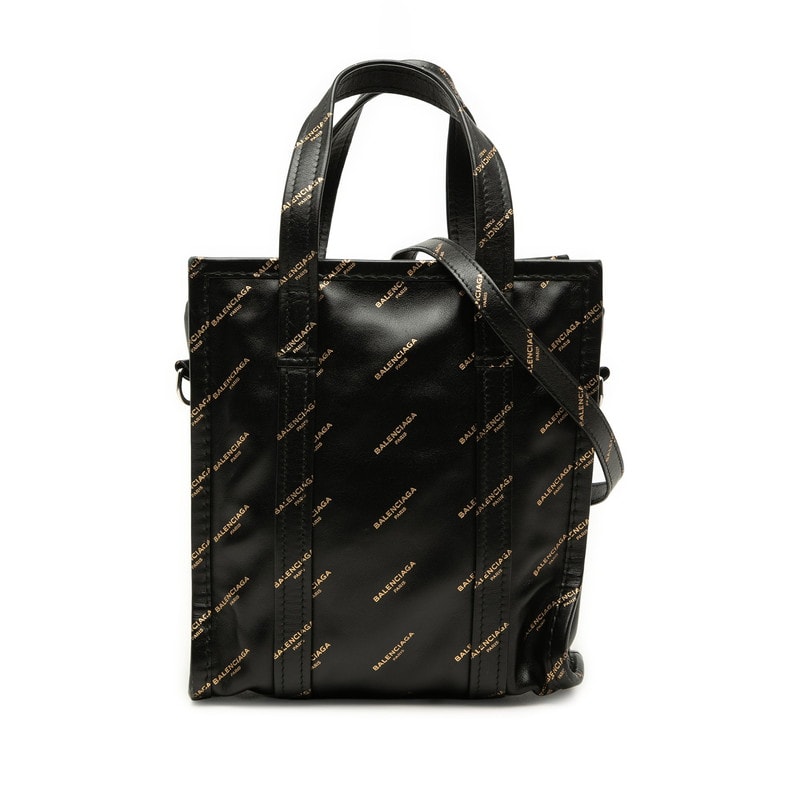 バレンシアガ ロゴ トートバッグ ショルダーバッグ 2WAY ブラック レザー レディース BALENCIAGA 中古