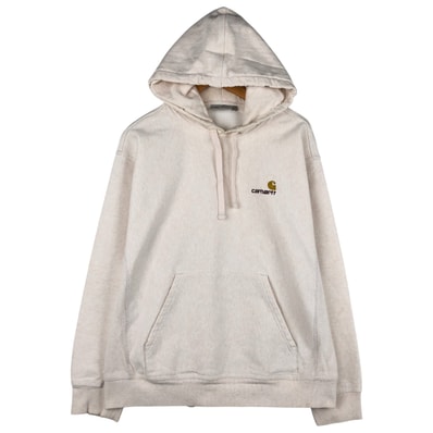 古着 カーハート Carhartt HOODED AMERICAN SCRIPT SWEAT スウェットプルオーバーパーカー メンズL相当/eaa607567