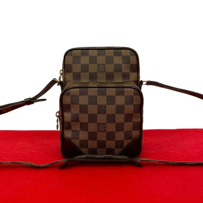 LOUIS VUITTON ルイヴィトン アマゾン ダミエ レザー PVC ショルダーバッグ ブラウン
21844