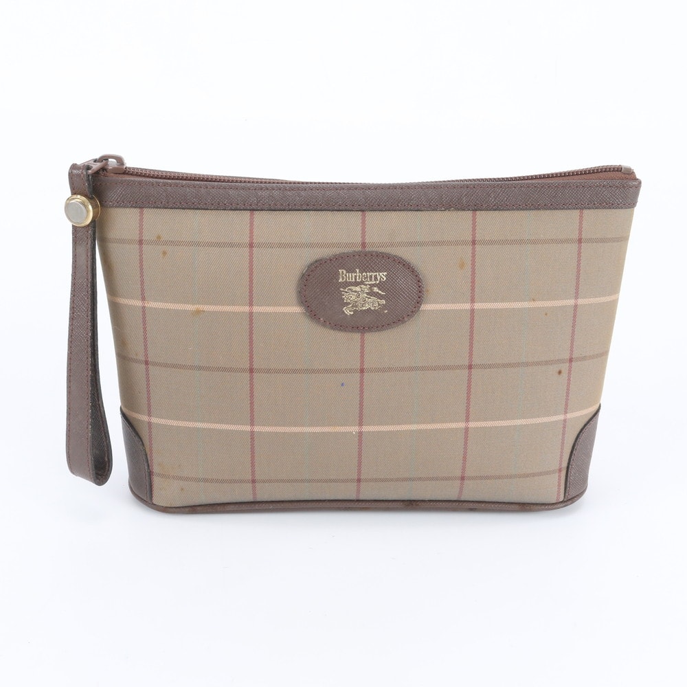 バーバリー ノバ チェックセカンドバッグ レザー×キャンバス