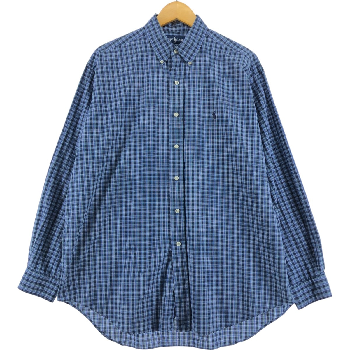古着 ラルフローレン Ralph Lauren BLAKE 長袖 ボタンダウンチェックシャツ メンズL相当/eaa514329
