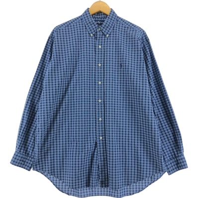 古着 ラルフローレン Ralph Lauren BLAKE 長袖 ボタンダウンチェックシャツ メンズL相当/eaa514329