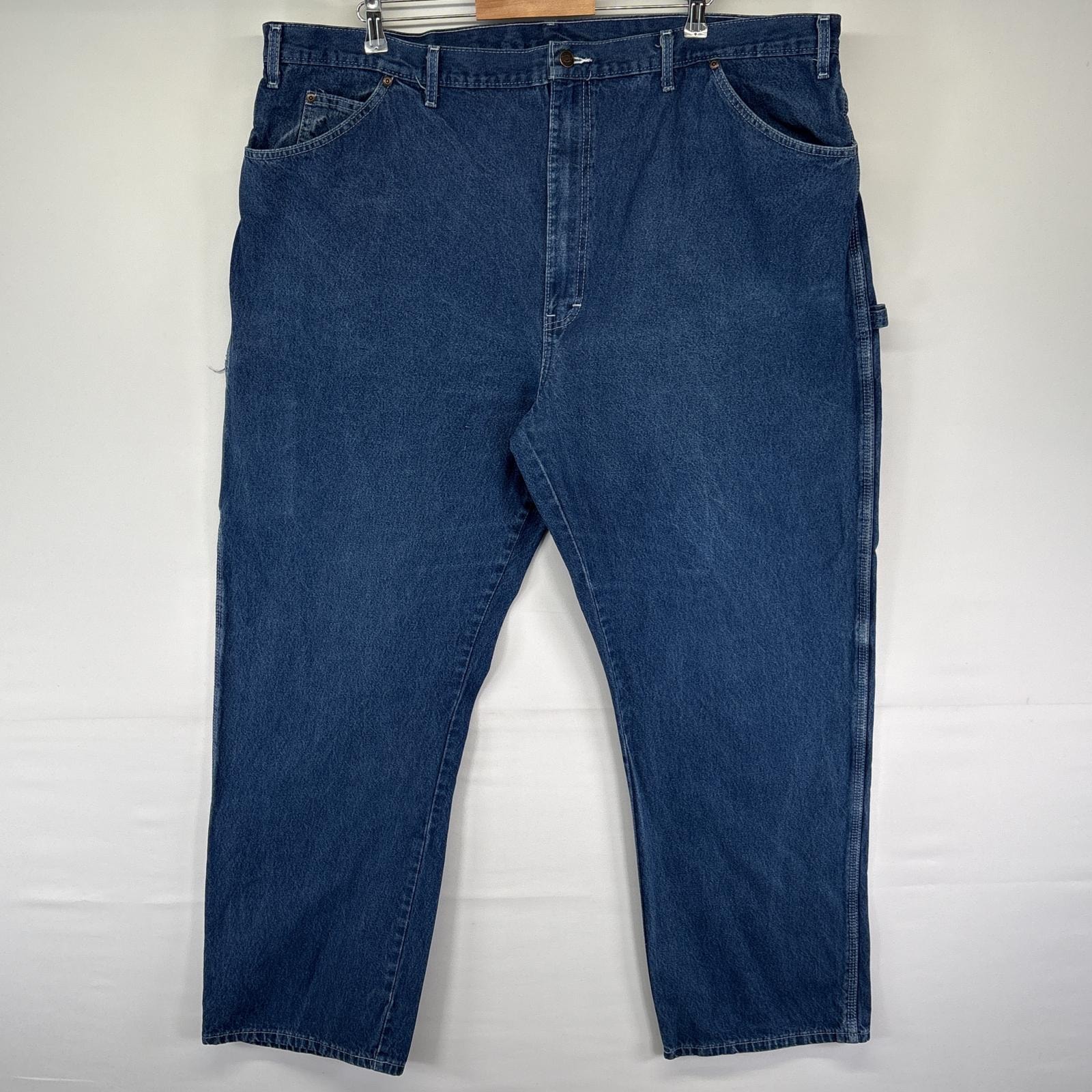 古着 ディッキーズ Dickies デニムパンツ ペインター ハンマーループ 作業着 ワンポイントロゴ 大きいサイズ ブルー メンズ